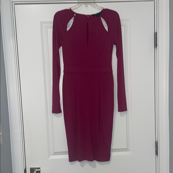 French Connection Cabernet Sheath Dress Long Sleeve Mock Neck - Picture 1 of 3